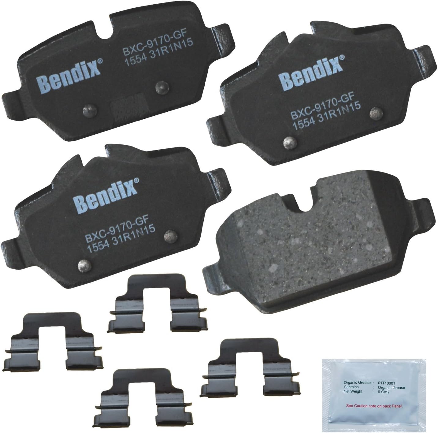 Balatas de cerámica traseras CFC1554 - Bendix Premium Copper Free (Nuevo, caja abierta)