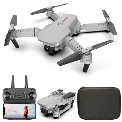 Dron plegable con doble cámara color gris - Foldable E88 (Nuevo)