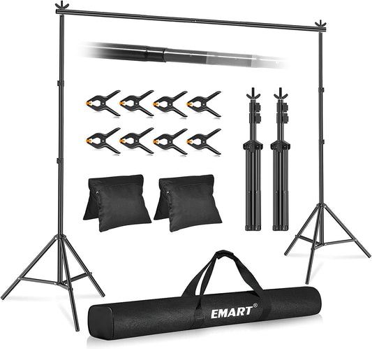 Kit de soporte para fotografía con bolsa de transporte (7 x 10ft) - EMART (Nuevo, bolsa con corte)