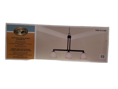 Candelabro Mattock de 3 luces, para isla de cocina - Hampton Bay (Nuevo, caja abierta)