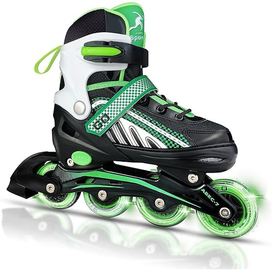 Patines ajustables para niños (Talla ajustable 20.5-24 cm largo del pie) - Fashion Sport (Seminuevo, un solo uso)