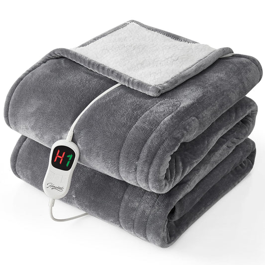 Manta térmica eléctrica color gris (62" x 84") - Homemate (Nuevo, caja abierta)