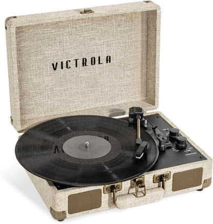 Tocadiscos portátil con bocinas integradas Bluetooth - Victrola Journey+ (Nuevo, caja abierta)