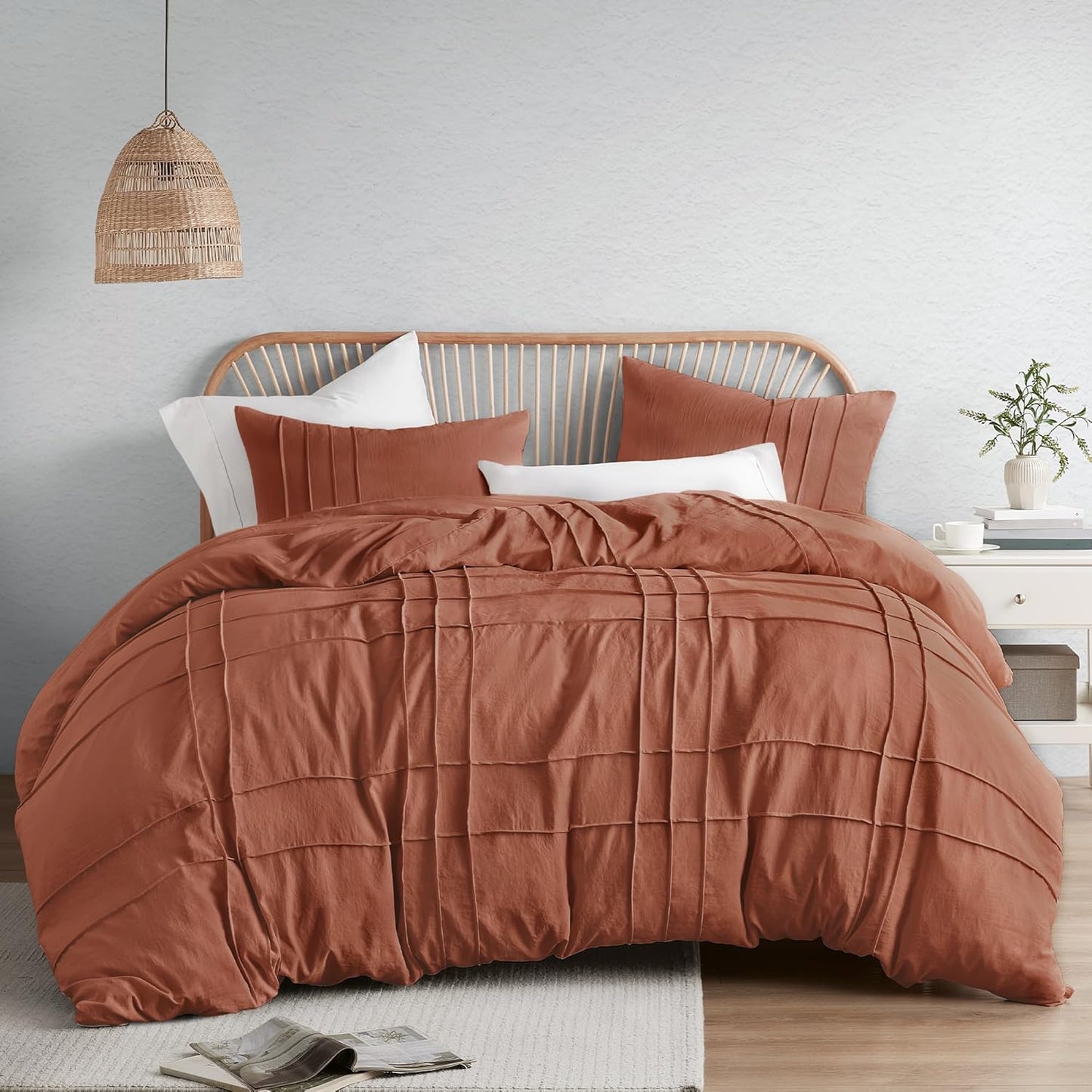 Funda de edredón matrimonial color arcilla (3 piezas) - Comfort Spaces (Nuevo)
