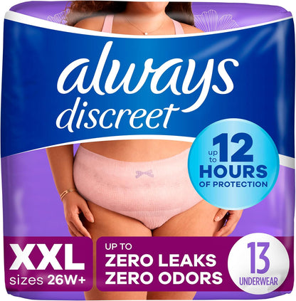 Pañal para mujer tipo ropa interior 13 piezas talla XXL - Always Discreet (Nuevo)