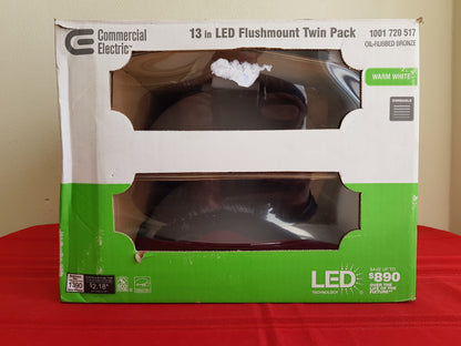 Paquete de 2 lámparas de techo LED - Commercial Electric (Nuevo, caja abierta)