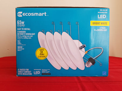 Paquete de 4 lámparas tipo spot LED - Ecosmart (Nuevo, caja abierta)