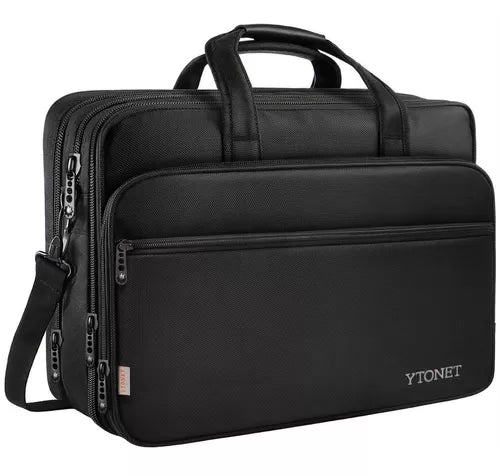 Maletín negro con correa para laptop de hasta 18" - Ytonet (Nuevo)