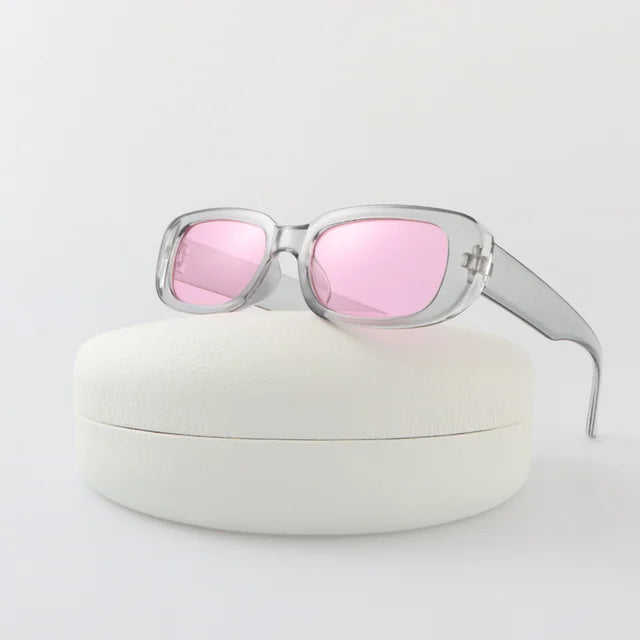 Lentes de sol estilo Vintage color gris con rosa (Nuevo)