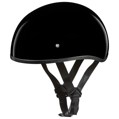 Casco para motocicleta color negro brillante (Talla M) - Daytona Helmets Skull Cap (Nuevo, caja abierta)