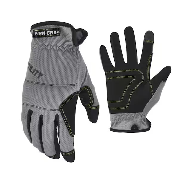 Par de guantes de trabajo color gris (Talla L) - Firm Grip Utility (Nuevo)