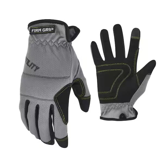 Par de guantes de trabajo color gris (Talla L) - Firm Grip Utility (Nuevo)