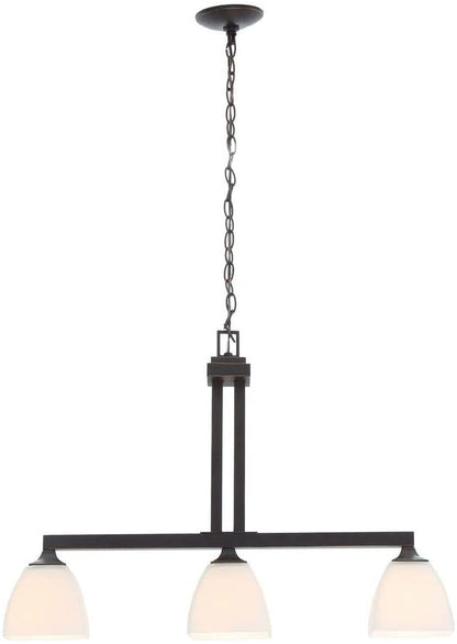 Candelabro Mattock de 3 luces, para isla de cocina - Hampton Bay (Nuevo, caja abierta)