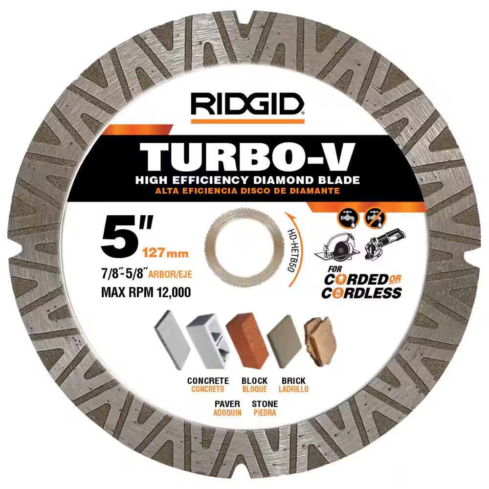 Disco de diamante 5" para mampostería - Ridgid (Nuevo, empaque abierto)
