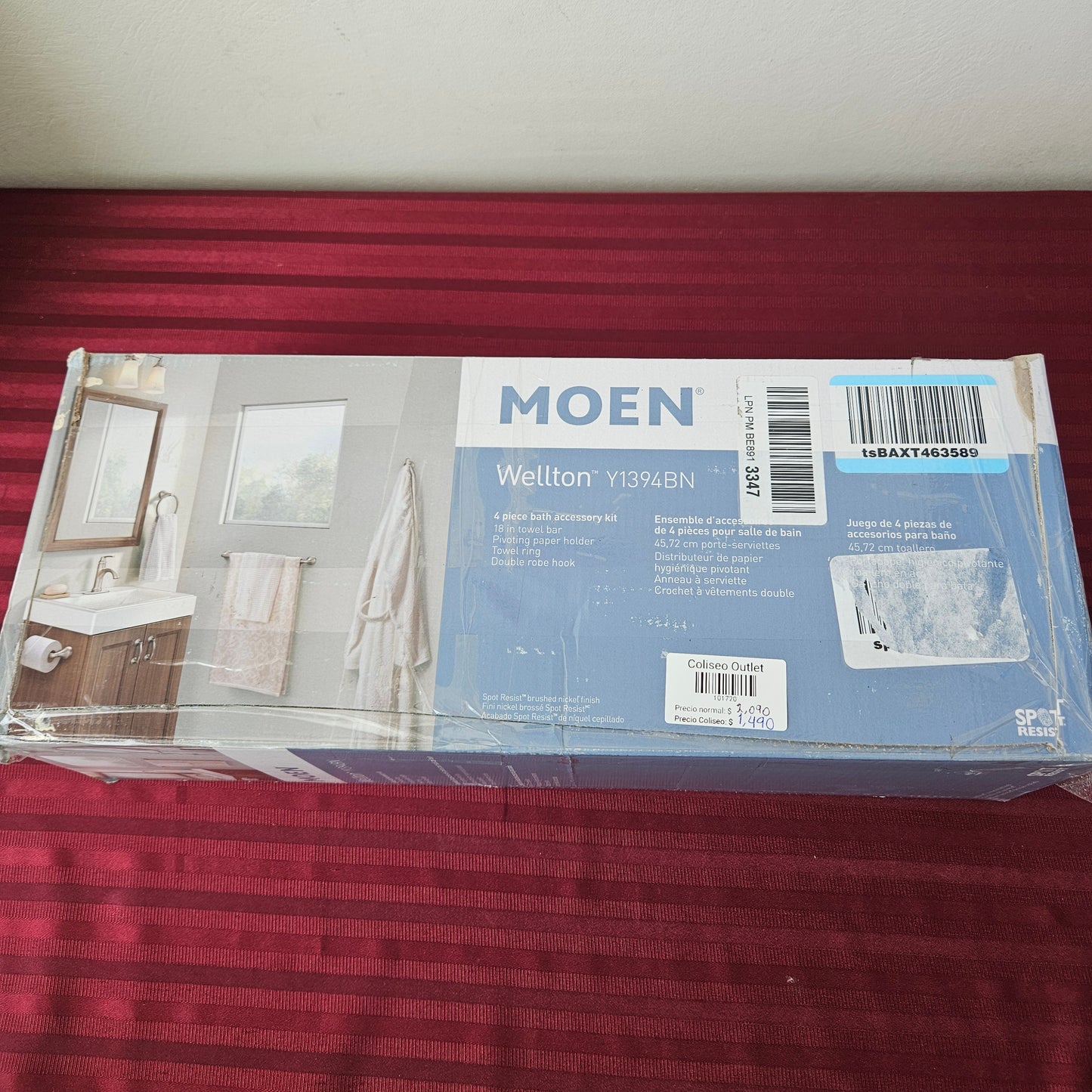 Set de baño de 4 piezas - MOEN Wellton (Nuevo, caja abierta)