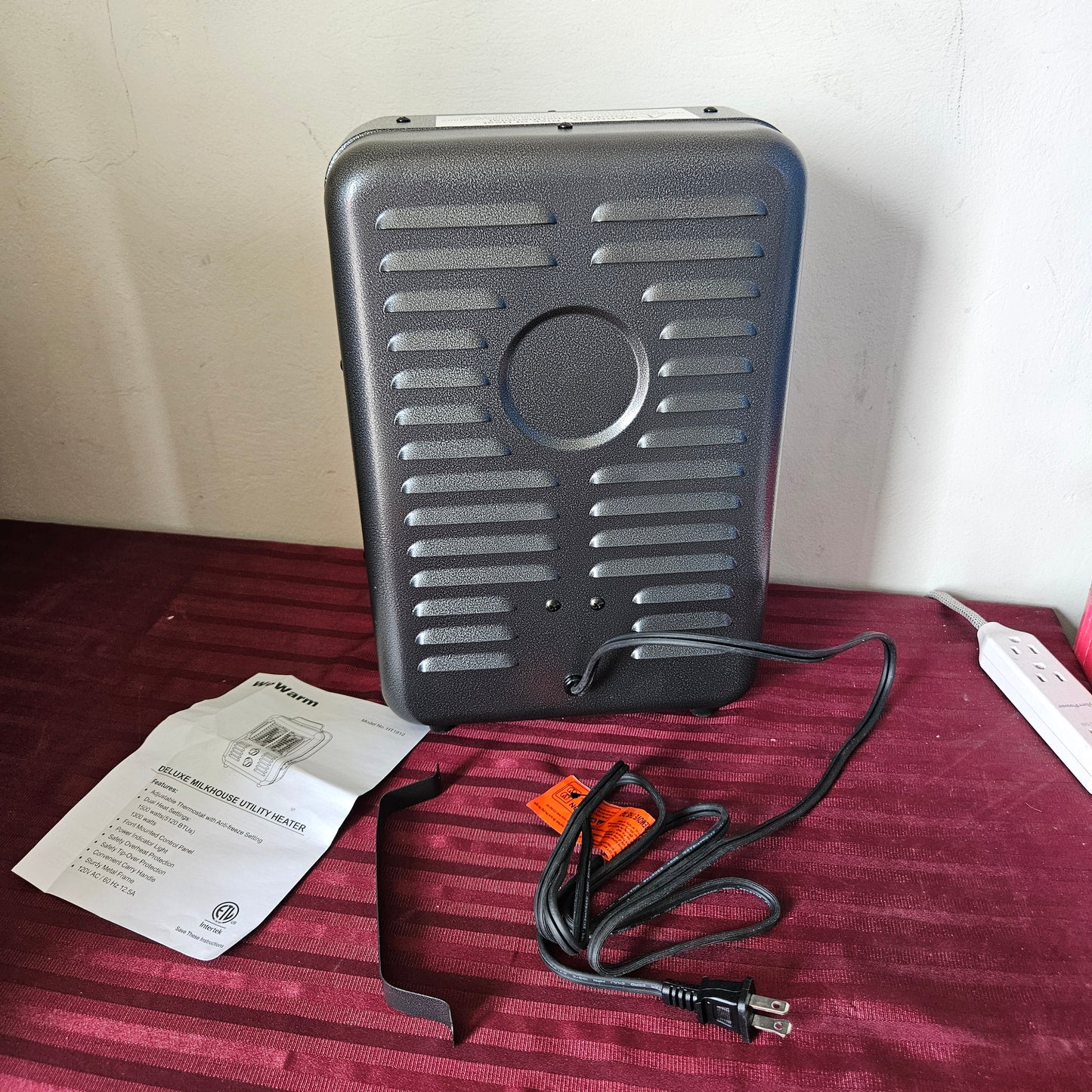 Calefactor eléctrico portátil color gris - We Warm (Nuevo, caja abierta)