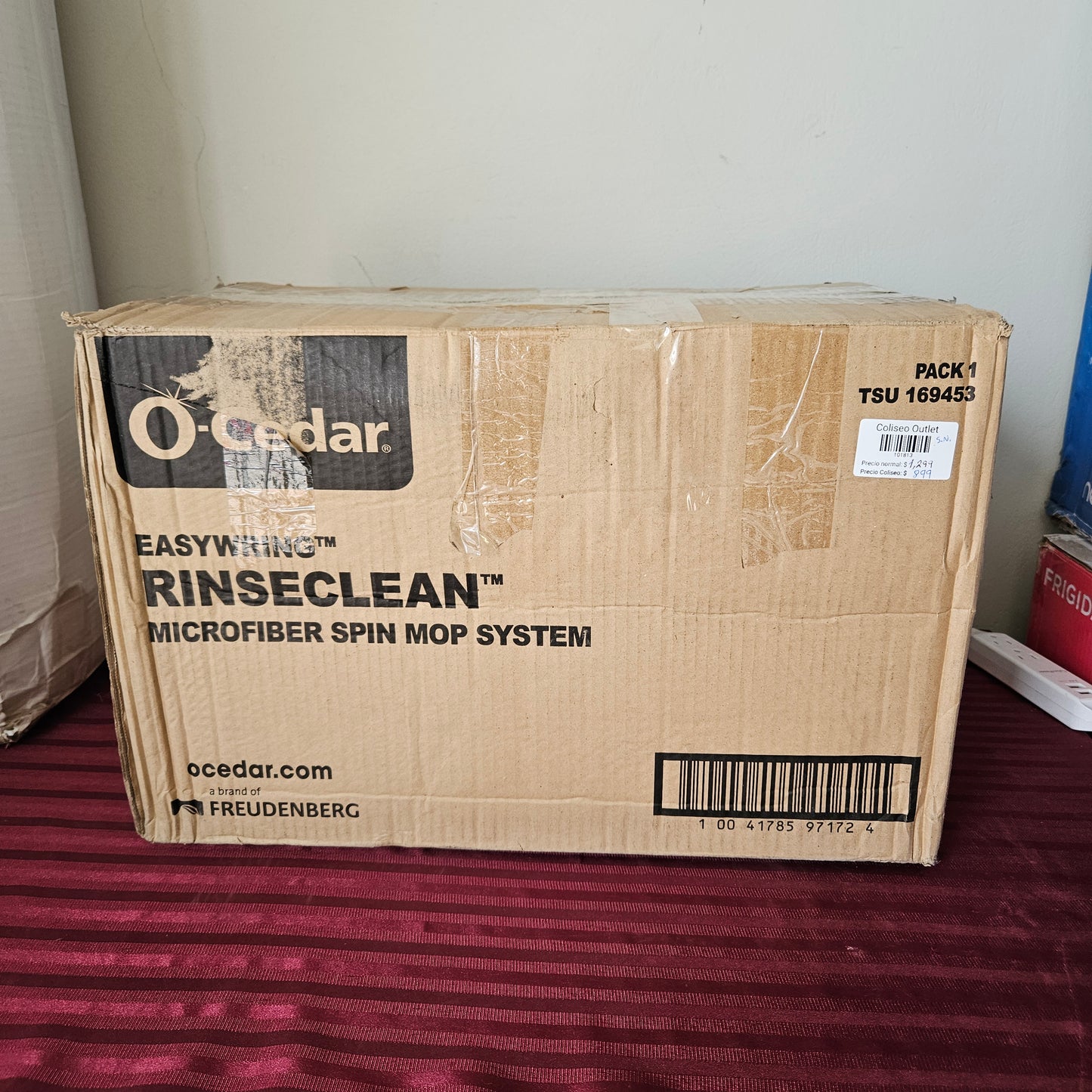 Trapeador de microfibra y cubeta giratoria - O-Cedar EasyWring Rinseclean (Seminuevo, un solo uso)