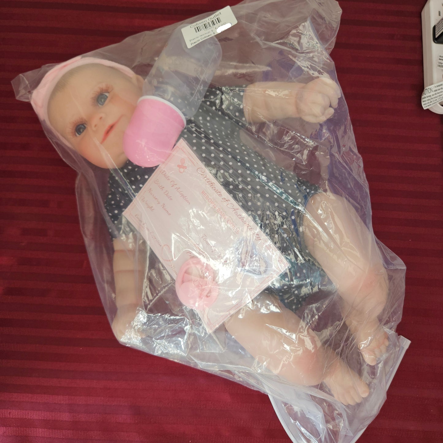 Bebé Reborn niña ojos abiertos cuerpo de tela (Nuevo)