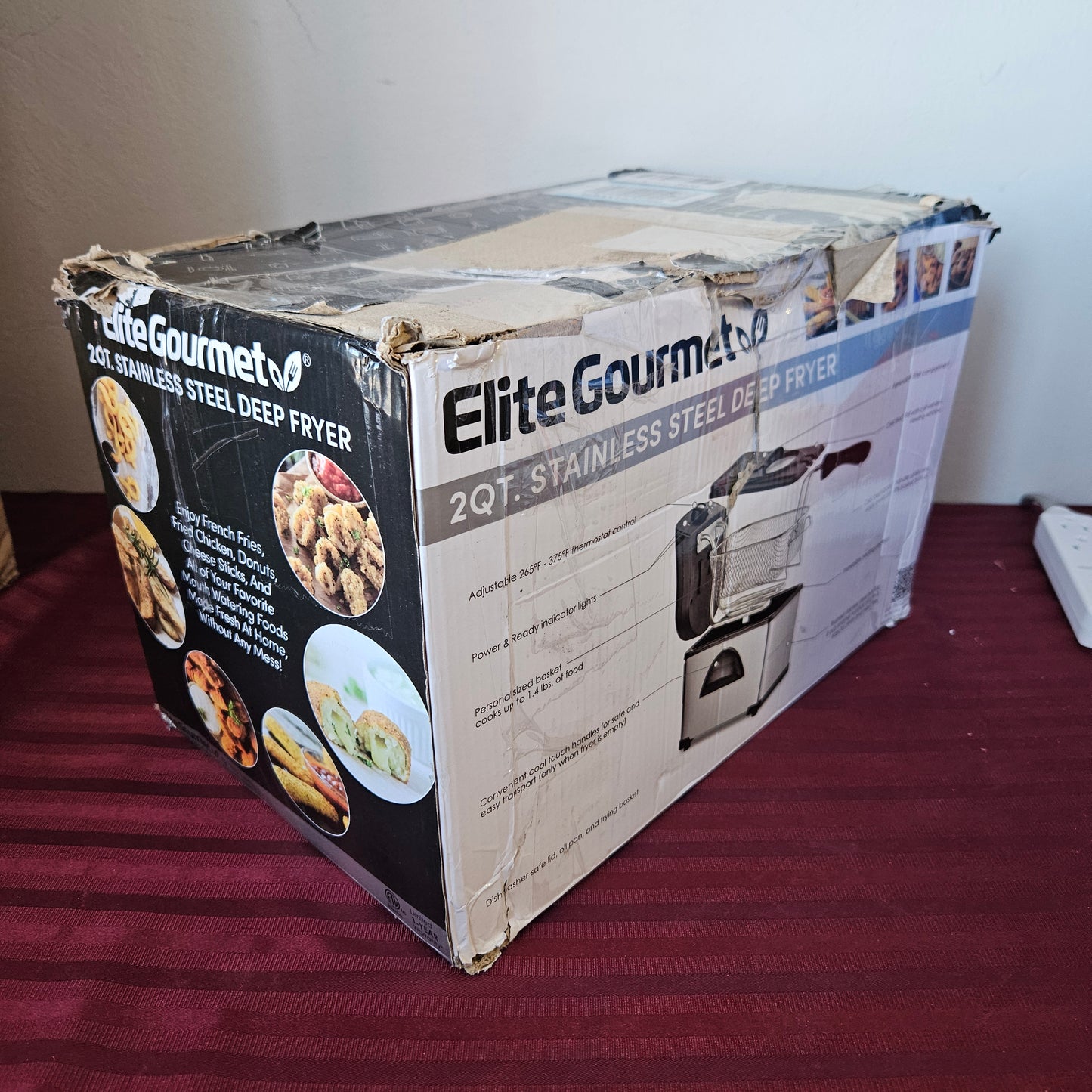 Freidora de aceite de 1.9 litros de acero inoxidable - Elite Gourmet (Nuevo, caja abierta)