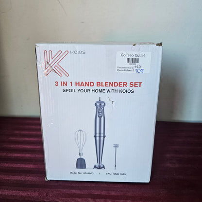 Batidora de mano de inmersión 3 en 1 de acero inoxidable - KOIOS (Nuevo, caja abierta)