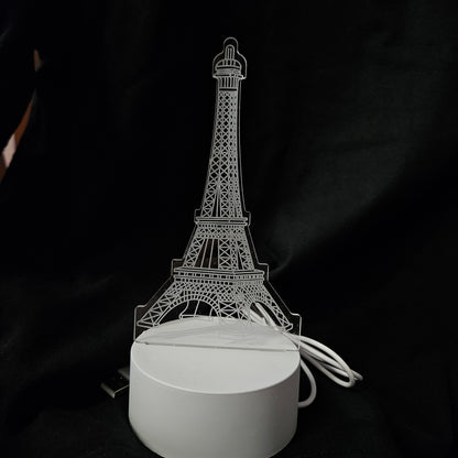 Lámpara nocturna 3D de Torre Eiffel (Nuevo)