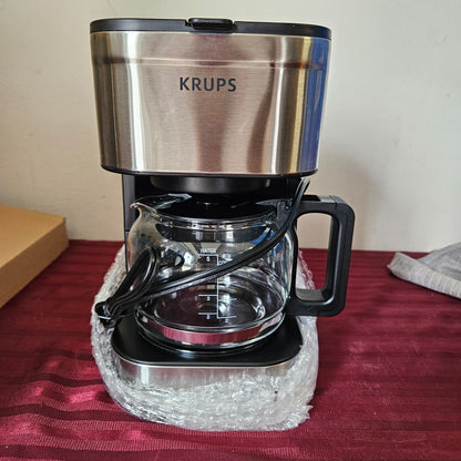 Cafetera de 5 tazas de acero inoxidable con filtro reutilizable - KRUPS (Nuevo, caja abierta)