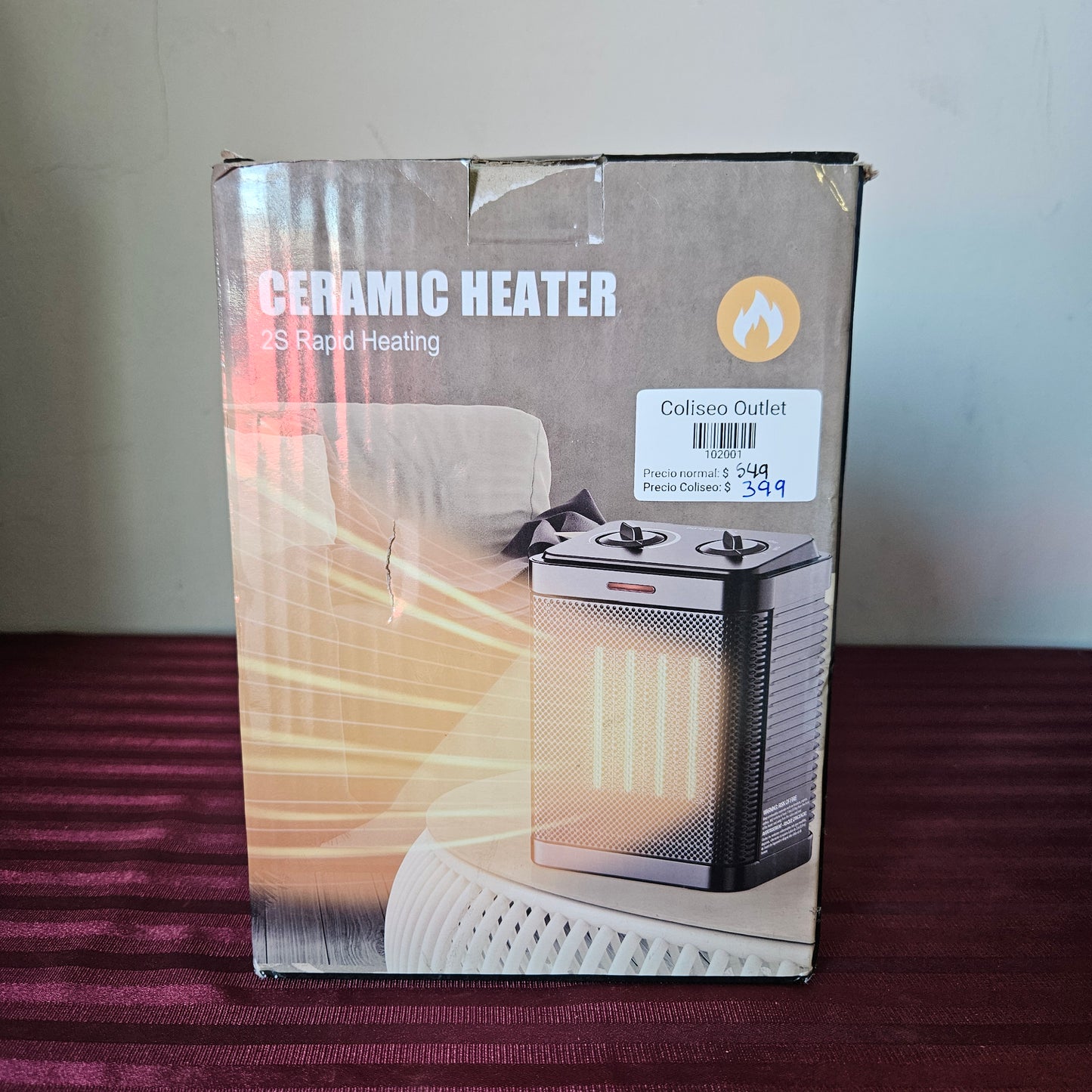 Calefactor de cerámica eléctrico portátil PTC - Oprunsy (Nuevo, caja abierta)