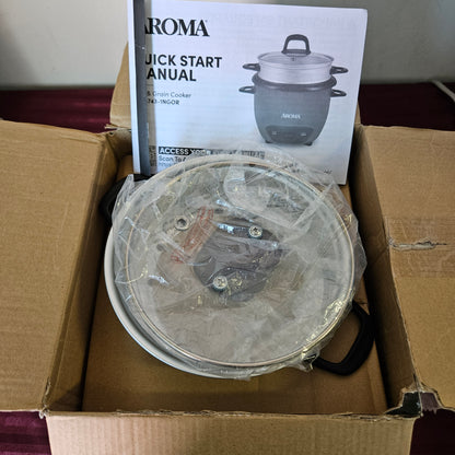 Arrocera y vaporera color naranja de 6 tazas de arroz cocido - Aroma (Nuevo, caja abierta)