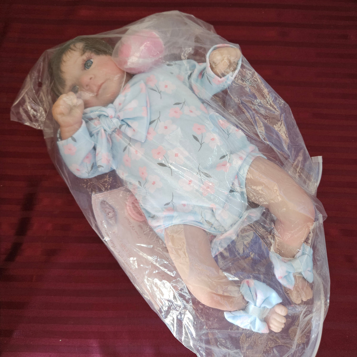 Bebé Reborn niña ojos abiertos cuerpo de tela con cabello (Nuevo)