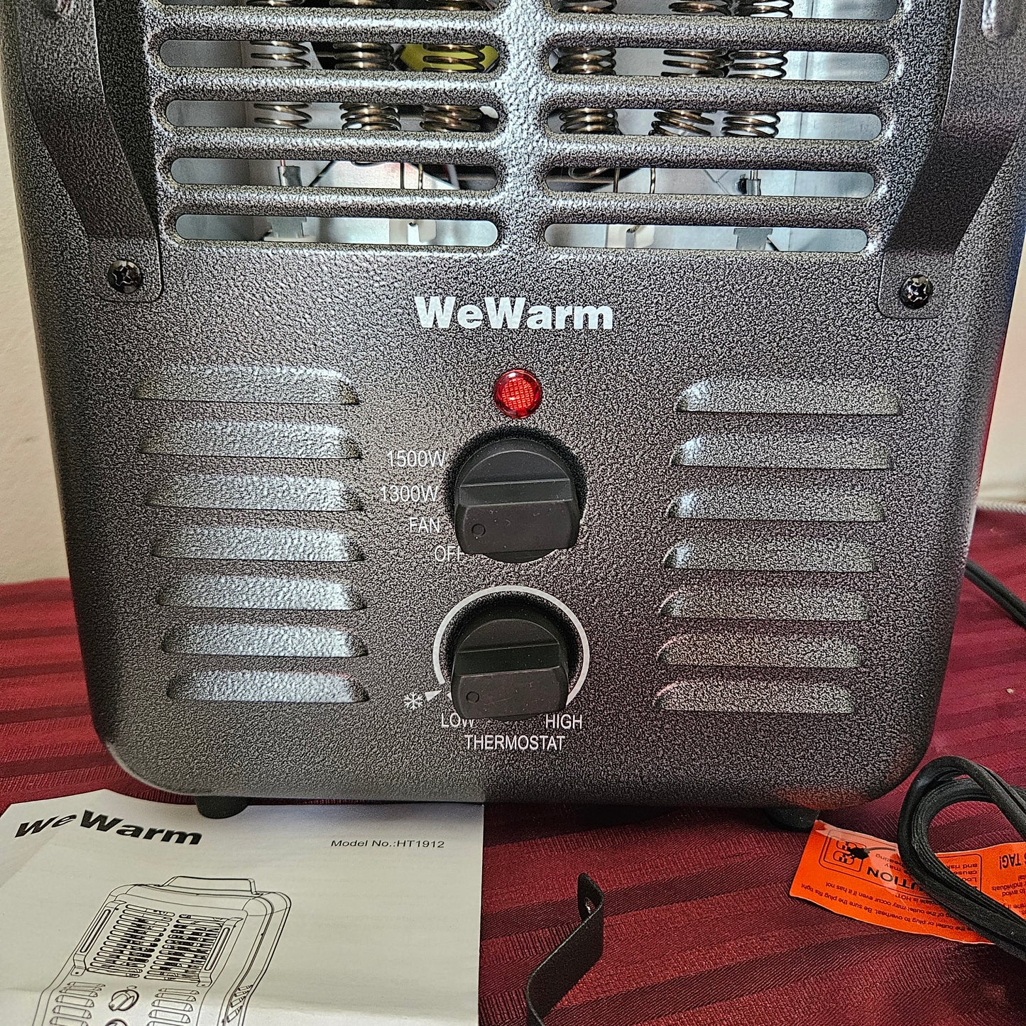 Calefactor eléctrico portátil color gris - We Warm (Nuevo, caja abierta)