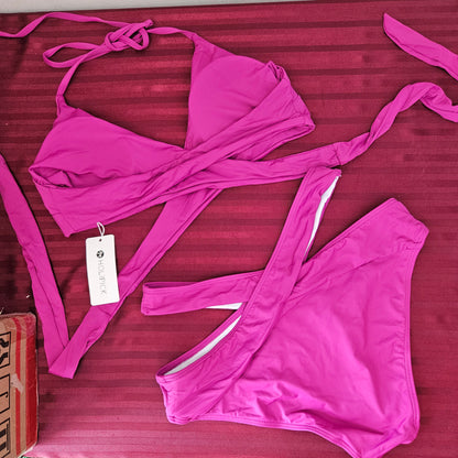 Conjunto de 2 piezas bikini color púrpura talla M - Holipick (Nuevo)