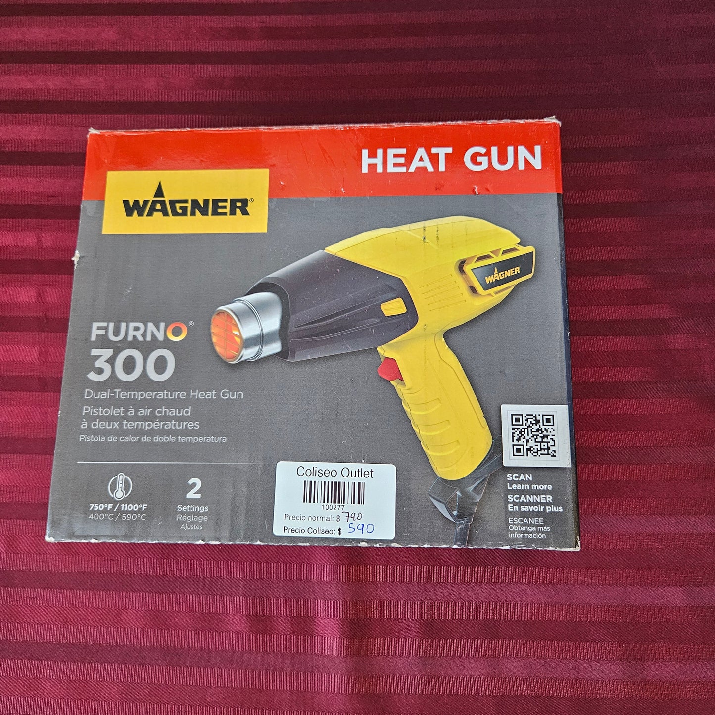 Pistola de calor de doble temperatura 1200 W - Wagner Furno 300 (Nuevo, caja abierta)