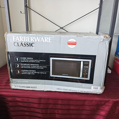 Horno microondas de acero inoxidable 1.1 pies cúbicos - Farberware Classic (Nuevo, caja abierta)