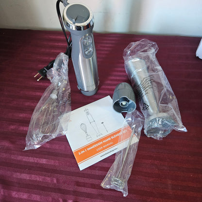 Batidora de mano de inmersión 3 en 1 de acero inoxidable - KOIOS (Nuevo, caja abierta)