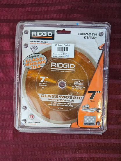 Disco de diamante 7" para vidrio y mosaico - Ridgid (Nuevo, empaque abierto)