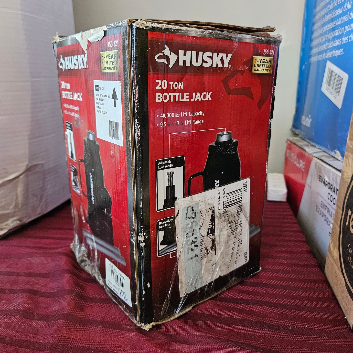 Gato hidráulico de botella 20 Ton - Husky (Nuevo, caja abierta)