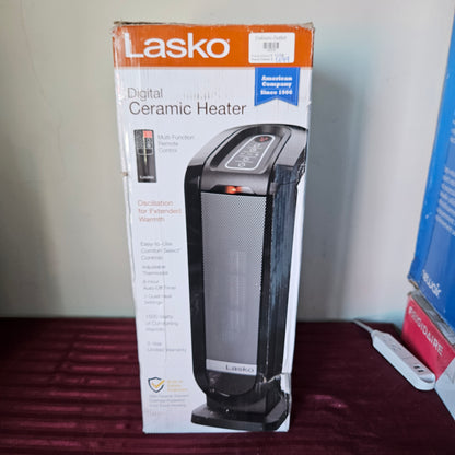 Calefactor cerámico eléctrico digital oscilante color negro - Lasko (Nuevo, caja abierta)