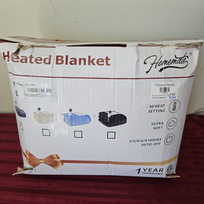 Manta térmica eléctrica color gris (62" x 84") - Homemate (Nuevo, caja abierta)