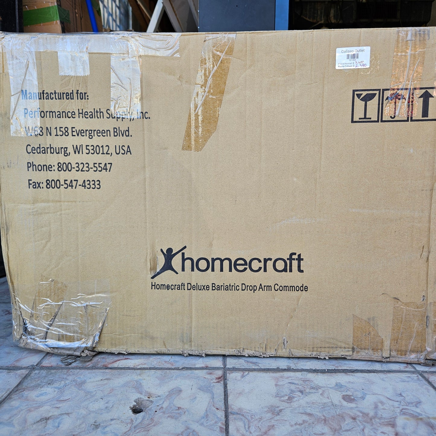 Silla con inodoro 3 en 1 para pacientes que luchan con obesidad - Homecraft Deluxe (Nuevo, caja abierta)