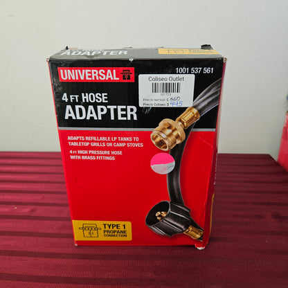 Adaptador de manguera de gas de 4' para asador - Universal (Nuevo, caja abierta)