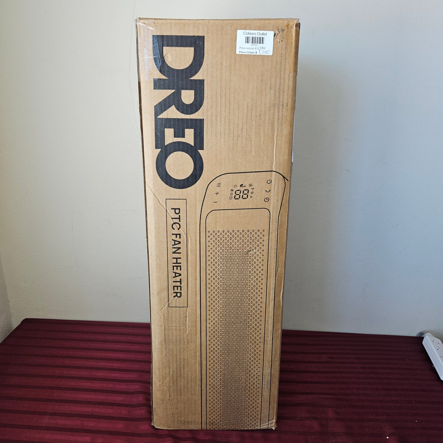 Calefactor cerámico eléctrico PTC de torre 24" digital - Dreo (Nuevo, caja abierta)