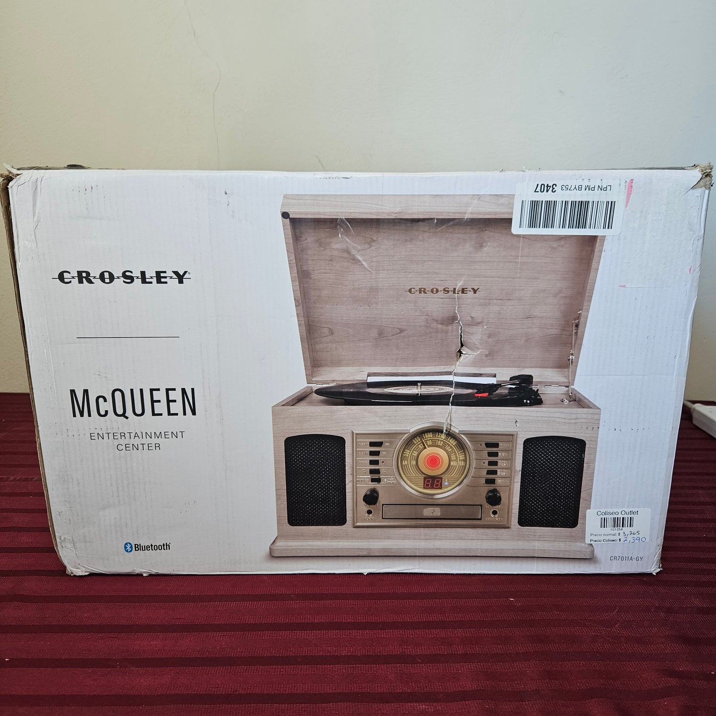 Tocadiscos portátil con bocinas integradas Bluetooth - Crosley Mcqueen (Nuevo, caja abierta)