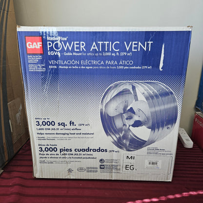 Ventilador/Extractor 1,600 pies cúbicos de 15" - GAF MasterFlow (Nuevo, caja abierta)