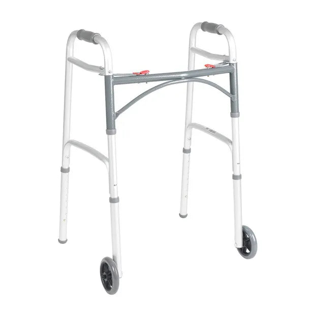 Caminadora/andadora con ruedas de 5" plegable y ligera - Drive Medical (Nuevo, caja abierta)