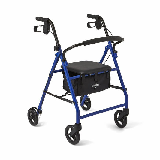 Caminadora/andadora con asiento y ruedas de 6" plegable - Guardian Medline (Nuevo, sin caja)