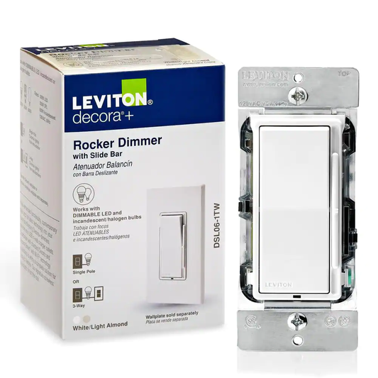 Atenuador deslizable universal con tapa incluida- Leviton decora+ (Nuevo, caja abierta)